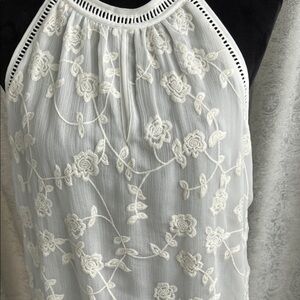 Daniel Rainn Black and White Embroidered Blouse
